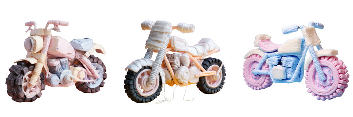 Png Set Diaper toy in the shape of a motorcycle transparent background