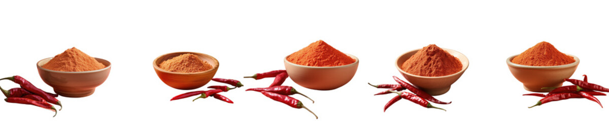 Png Set Cayenne pepper in a bowl on a transparent background
