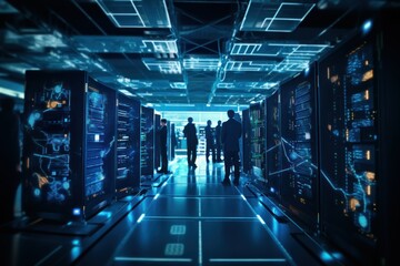 Inside the Data Nexus: Server Room Network Display
