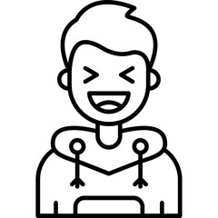 Obraz premium Laugh Teenage Boy Icon