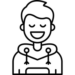 Relieved Teenage Boy Icon