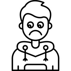 Sad Teenage Boy Icon
