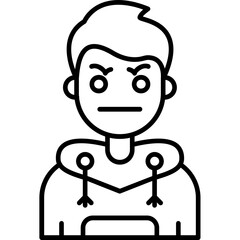 Angry Teenage Boy Icon