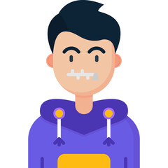 Zipped Teenage Boy Icon
