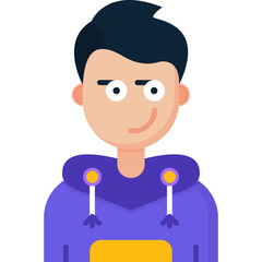 Smirking Teenage Boy Icon