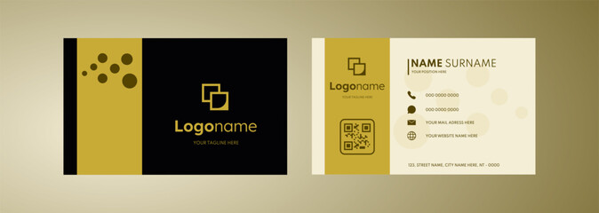 Business card modern gold black