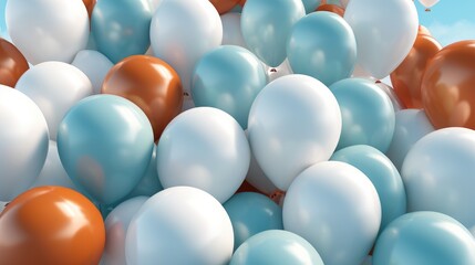 Many balloons. 3d rendering.