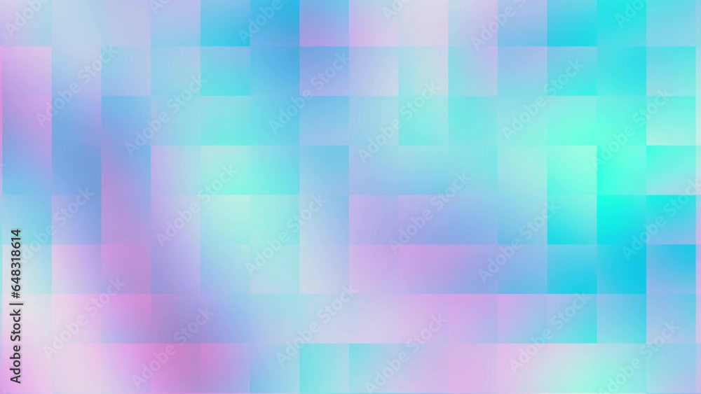 Poster Transform geometric background. Flashing tabstract pixels background. Random small squares. 4k Looping footage.