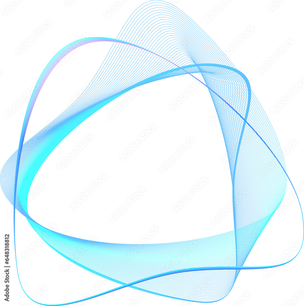 Poster curved frame made of dynamic neon curved lines for technology concepts, user interface design, web d
