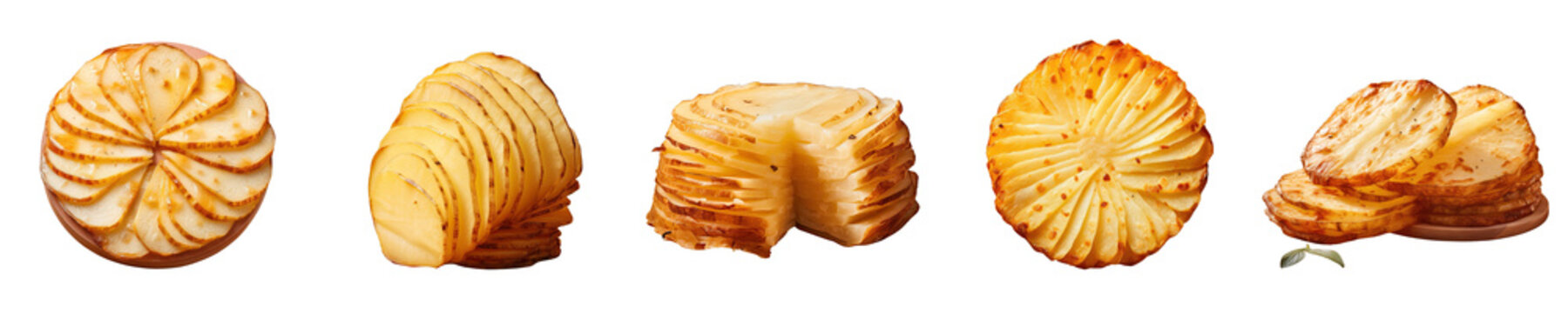 Png Set Front view of a sliced potato on a transparent background