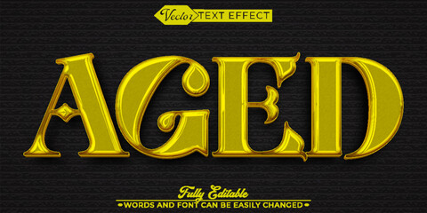 Worn Aged Yellow Editable Text Effect Template