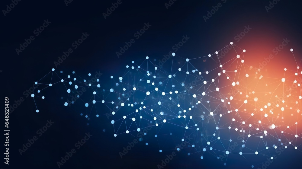 Poster abstract geometric with connected lines and dots