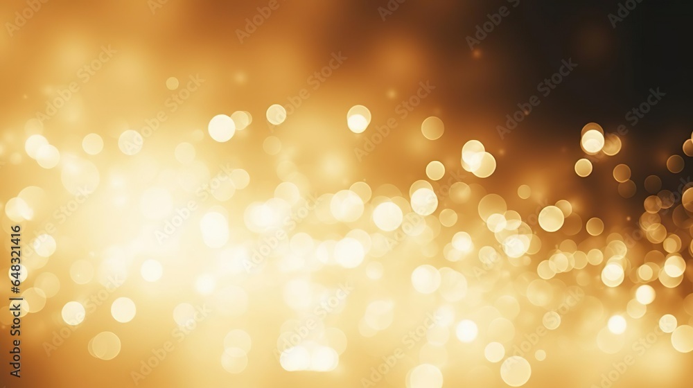 Poster abstract gold background with soft blur bokeh light
