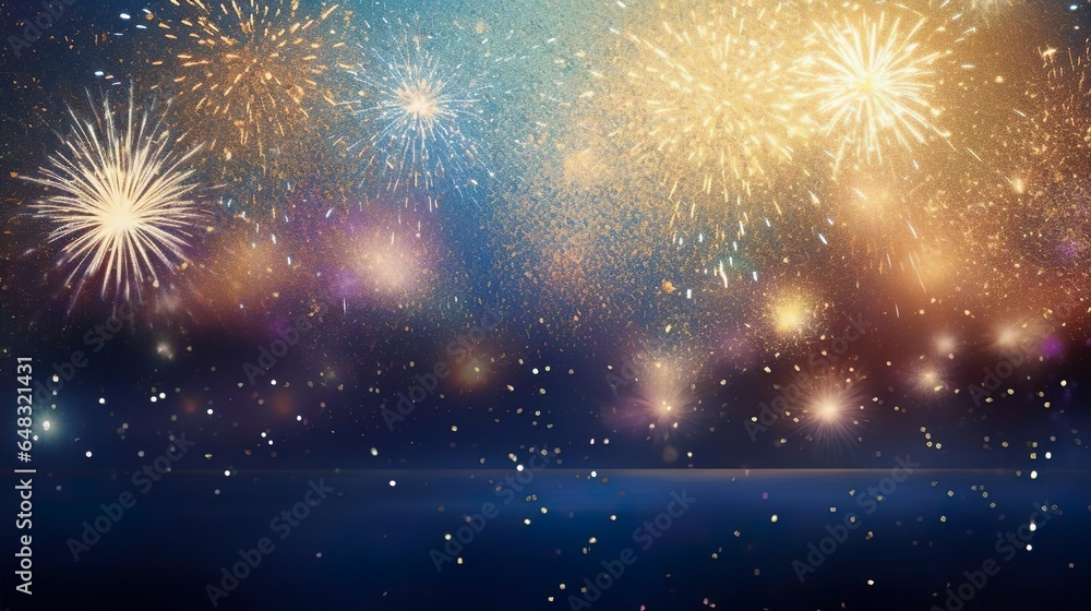 Poster abstract gold background with soft blur bokeh light