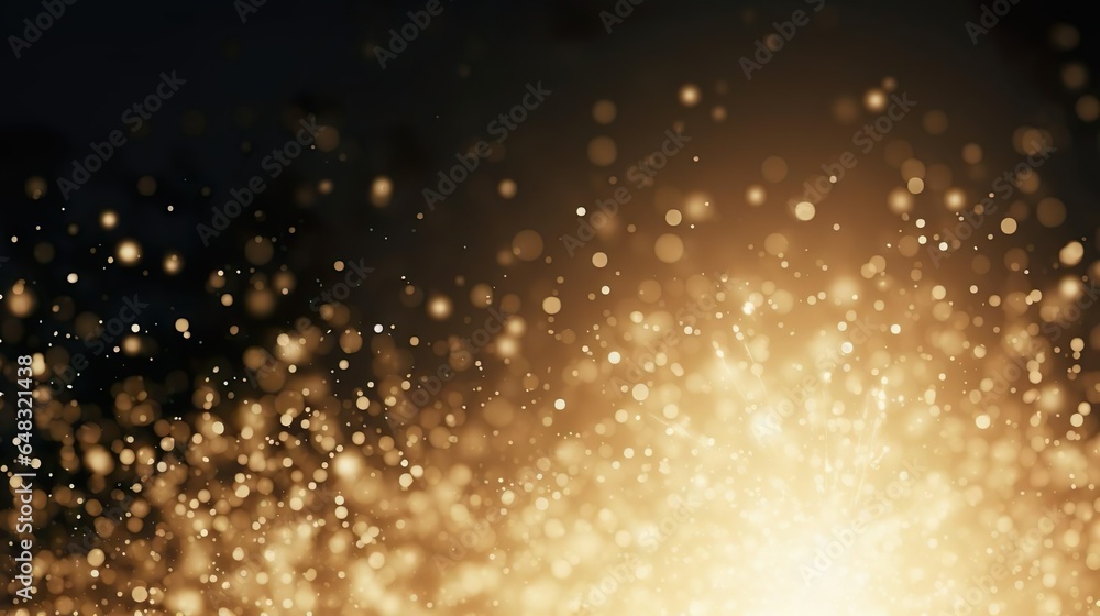 Poster abstract gold background with soft blur bokeh light