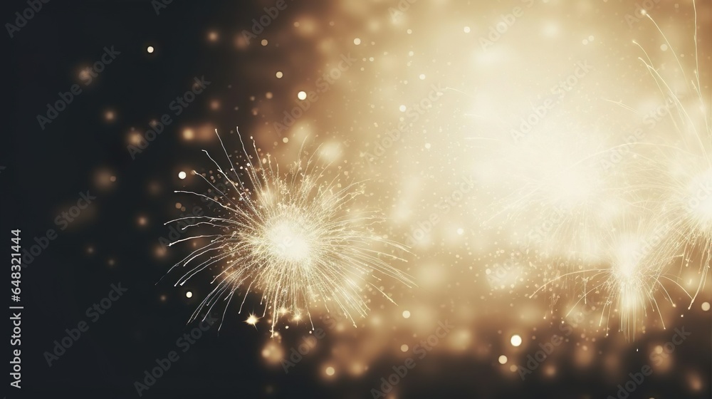 Poster abstract gold background with soft blur bokeh light