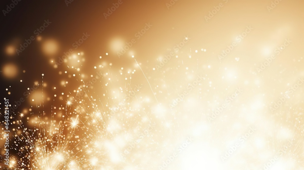 Poster abstract gold background with soft blur bokeh light