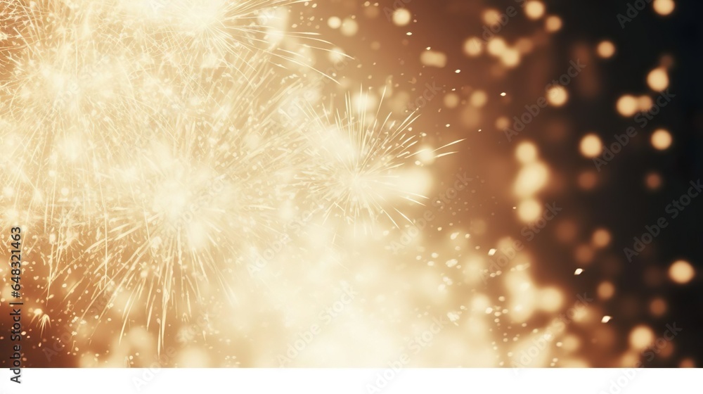 Poster abstract gold background with soft blur bokeh light