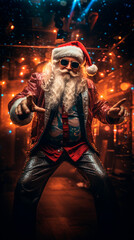 vertical Santa Claus dancing with Christmas lenses with Dance Electronic Music christmas cool modern party