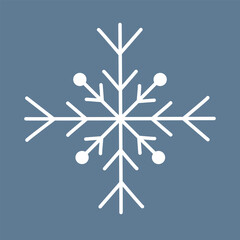 Beautiful ornate snowflake, winter design element, flat vector