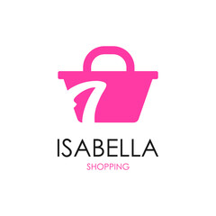 i  letter shop shopping bag logo vector icon illustration