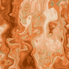 Orange Cream and Gold Poured Glitter 