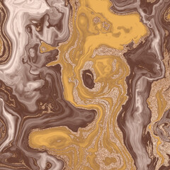 Brown and Tan Poured Silver Glitter 