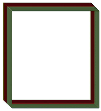 green wooden frame 3d