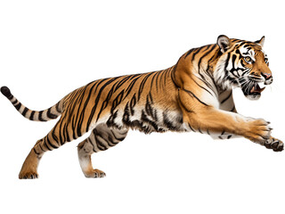 Obraz premium Bengal Tiger Leaping Transparently