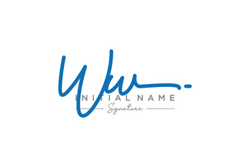 Initial WW signature logo template vector. Hand drawn Calligraphy lettering Vector illustration.