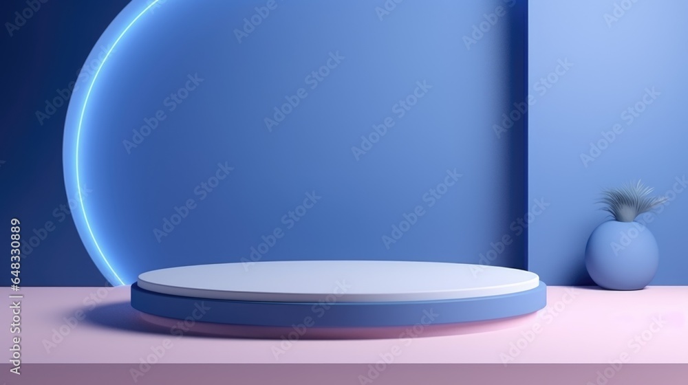Poster empty podium design for product display. background for presentation or showcase pedestal product br