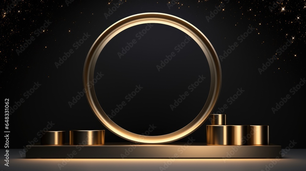 Poster xmas theme. empty podium design for product display. background for presentation or showcase pedesta
