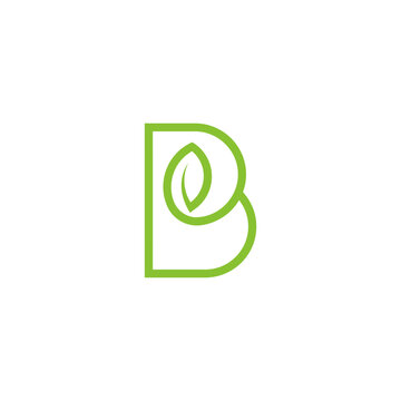 letter b leaf logo vetor image