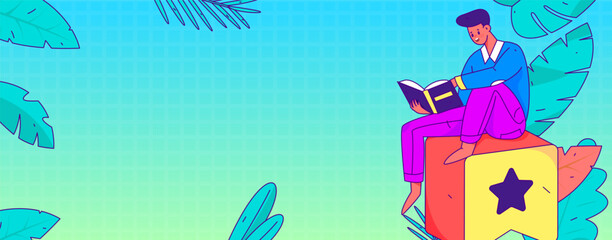 Online education remotely through online classes flat vector concept operation illustration