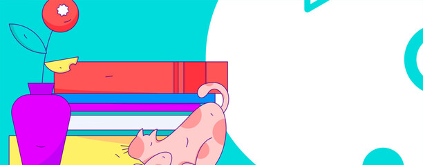 Online education remotely through online classes flat vector concept operation illustration