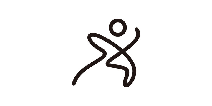 logo design inspired by running athletes made in a minimalist line style.