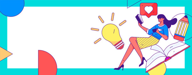 Online education remotely through online classes flat vector concept operation illustration