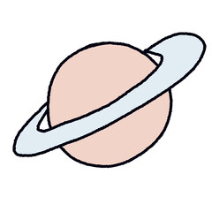 Space Doodle Clipart. Hand drawn cute doodle of space, planets, sun, moon, star, comet, rocket. Perfect for prints, social media, posters, and other projects.