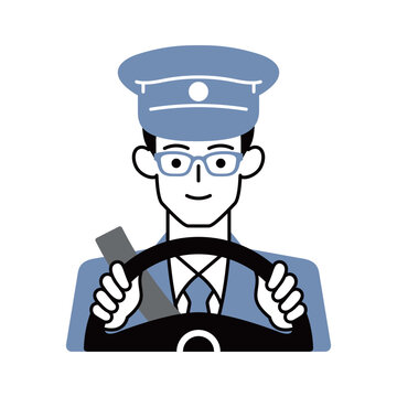 recommend clip art: ハンドルを持つ男性ドライバー