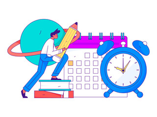 Online education remotely through online classes flat vector concept operation illustration
