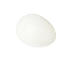 One peeled quail egg isolated on white