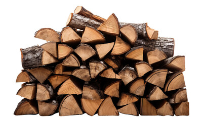 Stacked firewood cut out