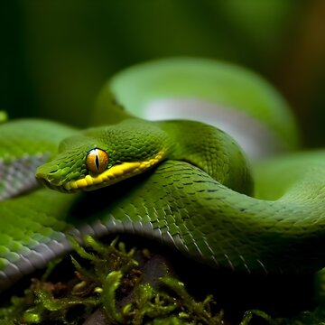 Green Snake on a Branch: Disguised in the Green
