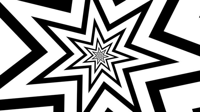 Shape flat seamless black white looped background. High quality 4k