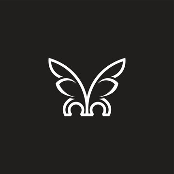 abstarct letter m bug wings symbol logo vector