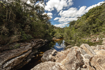 rio no distrito do Tabuleiro, cidade de Conceição do Mato Dentro, Estado de Minas Gerais, Brasil