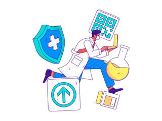 Doctor epidemic prevention and anti-epidemic flat vector concept operation illustration