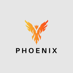 vector phoenix fire logo design vector illustration