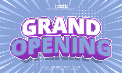 3d grand opening editable text effect style