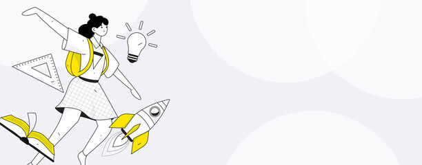 Reading character flat vector concept operation illustration